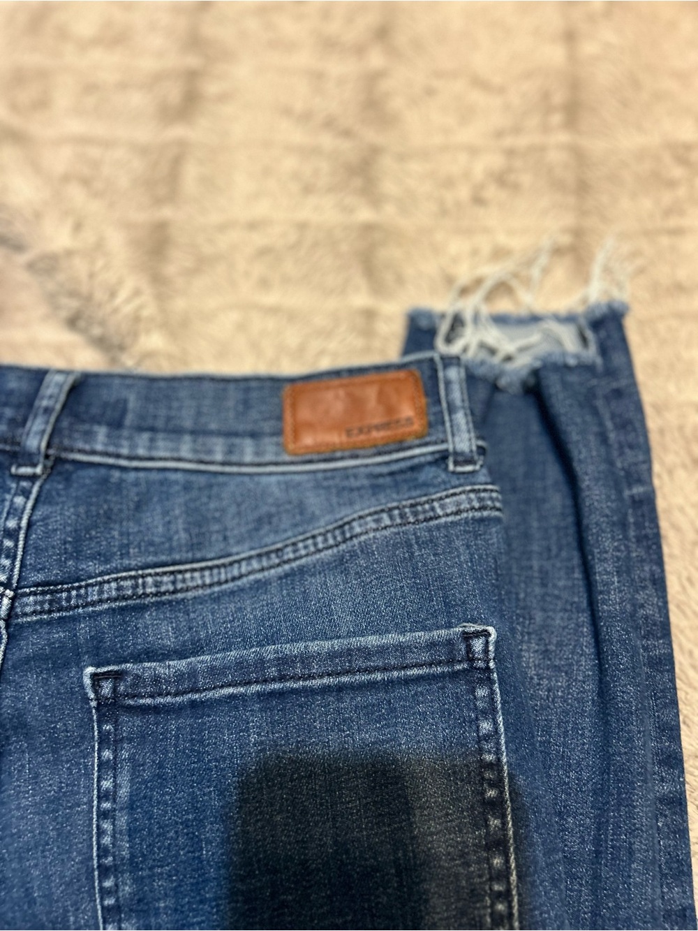 Express Dark Blue Denim High-Rise Jeans - Picture 3 of 7